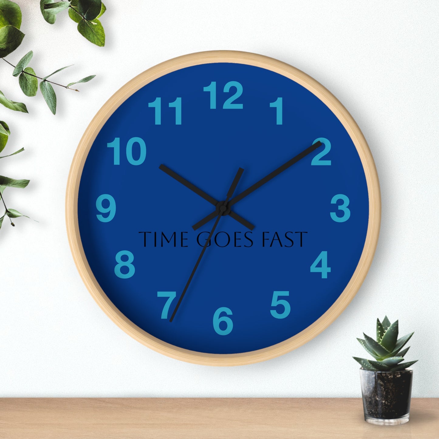 Modern Blue Wall Clock – Decor, Gift for Home, Office, Time Management, Motivational Decor, Timely Reminder